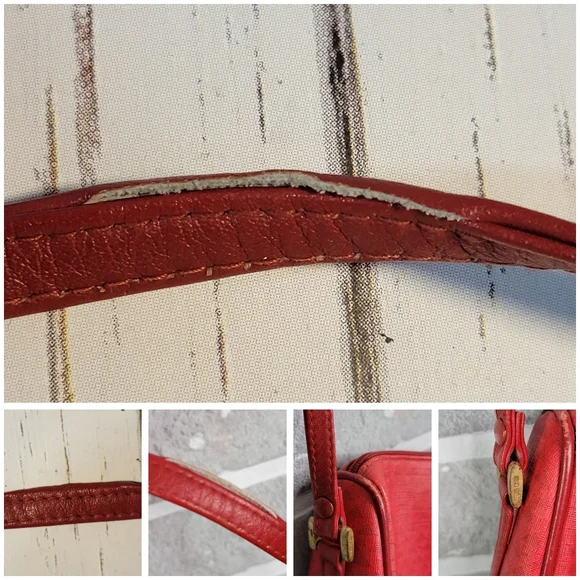 Liz Claiborne Vintage Red Crossbody Shoulder Bag Women's Purse Red - Picture 14 of 15